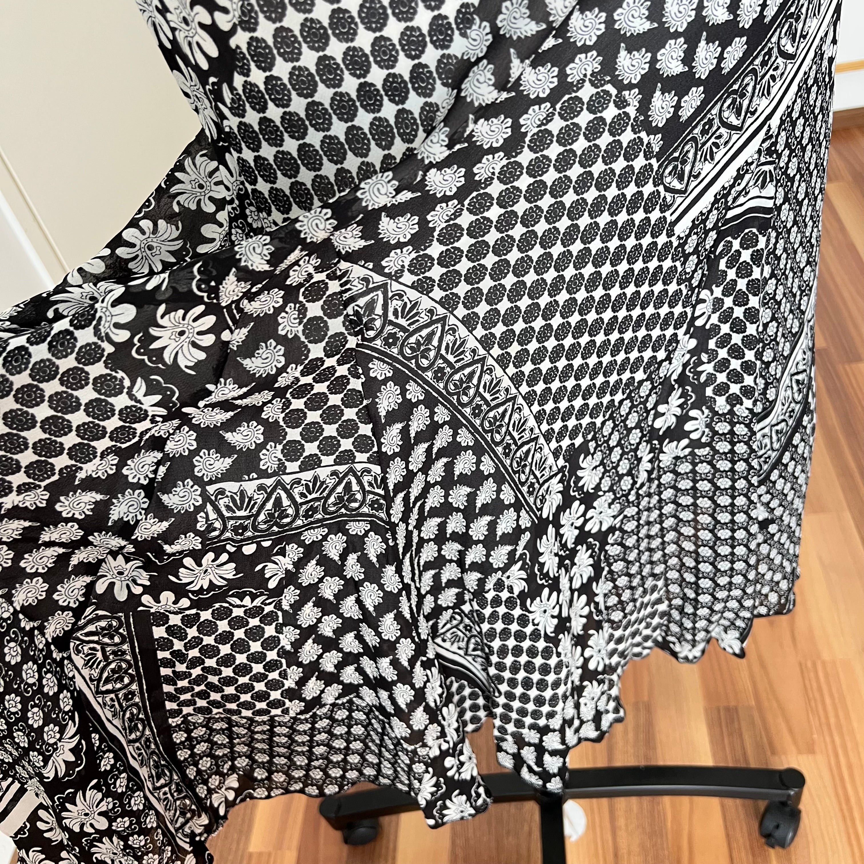 1990s Bias Cut Viscose Midi Dress-Y2K Flutter Sleeves V Neck Fairy Dress Whimsygoth EU 38