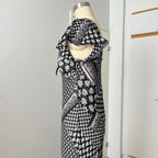 1990s Bias Cut Viscose Midi Dress-Y2K Flutter Sleeves V Neck Fairy Dress Whimsygoth EU 38