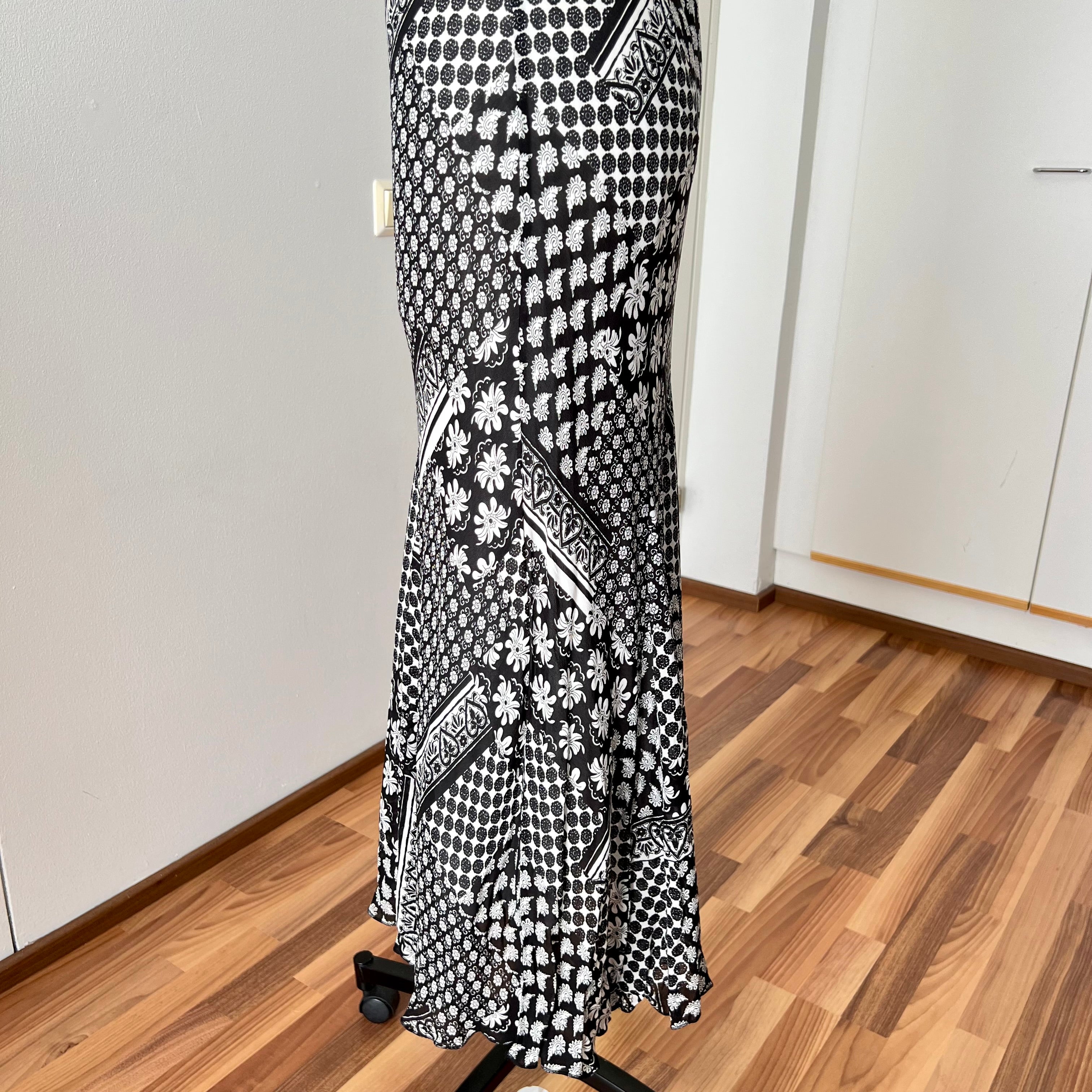 1990s Bias Cut Viscose Midi Dress-Y2K Flutter Sleeves V Neck Fairy Dress Whimsygoth EU 38